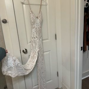 Extra Small Lulu’s White Sequin Jumpsuit
